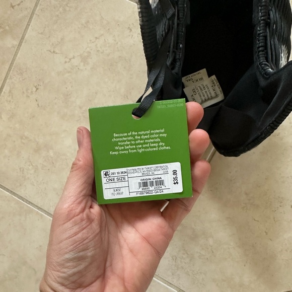 Kate Spade x Target Black and White Hair Polka Dot Woven Bag - Picture 3 of 4